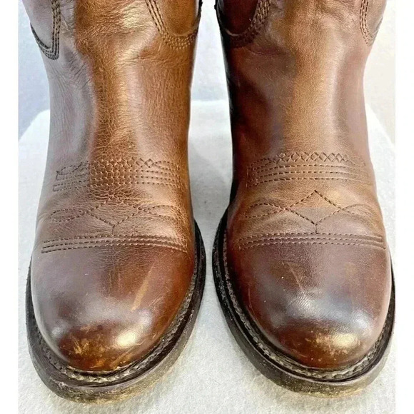 Rio Grande Cowboy Knee High Boots Womens Size US 7 Leather Western Stitch RARE - Picture 8 of 10